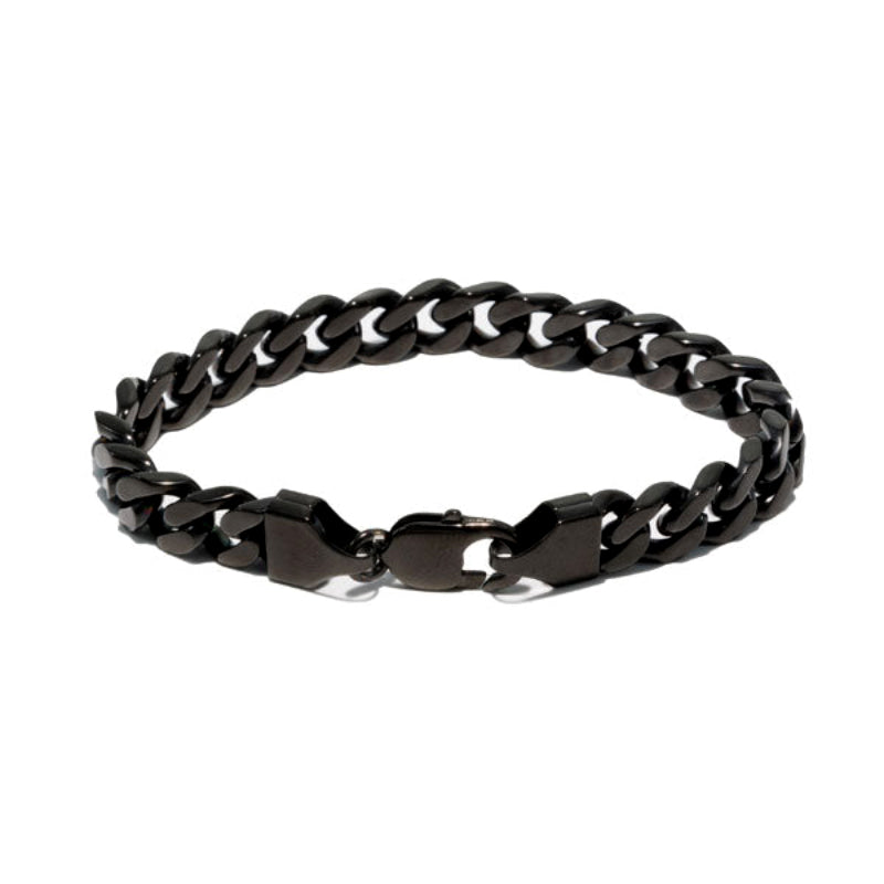 Stylish Black Stainless Steel Franco Chain Bracelet for Men & Women