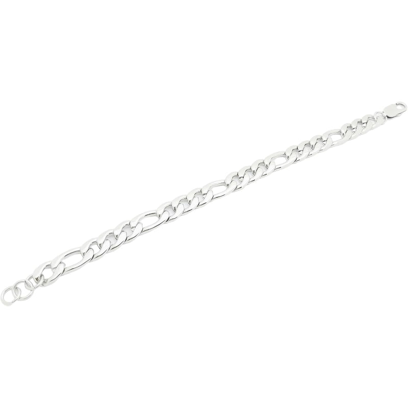 Durable & Glossy Finish Men’s Solid Stainless Steel Figaro Chain Bracelet