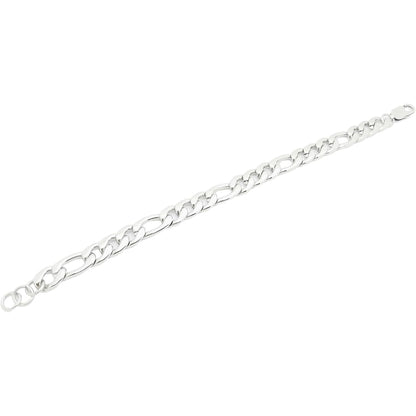 Durable & Glossy Finish Men’s Solid Stainless Steel Figaro Chain Bracelet