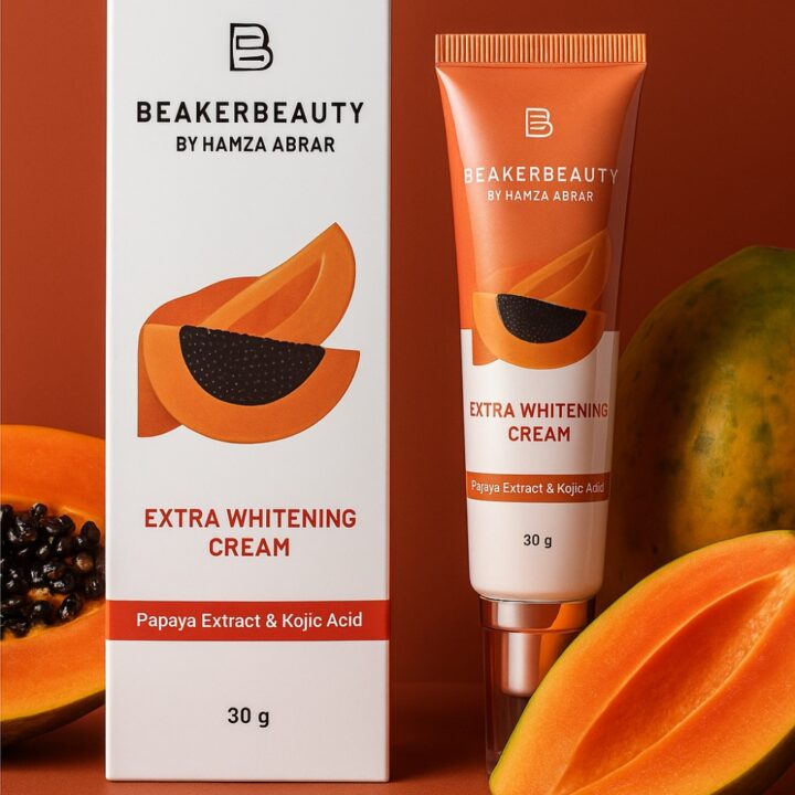 Beaker Beauty Extra Whitening Cream 30g Papaya Extract & Kojic Acid for Bright, Even, and Radiant Skin