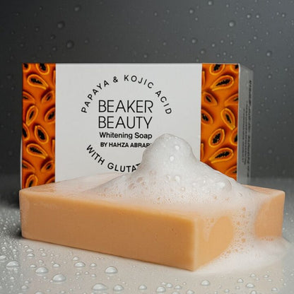Beaker Beauty Papaya Soap Brightening, Moisturising, and Gentle Cleansing Bar for Face & Body, Suitable for All Skin Types