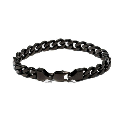 Stylish Black Stainless Steel Franco Chain Bracelet for Men & Women