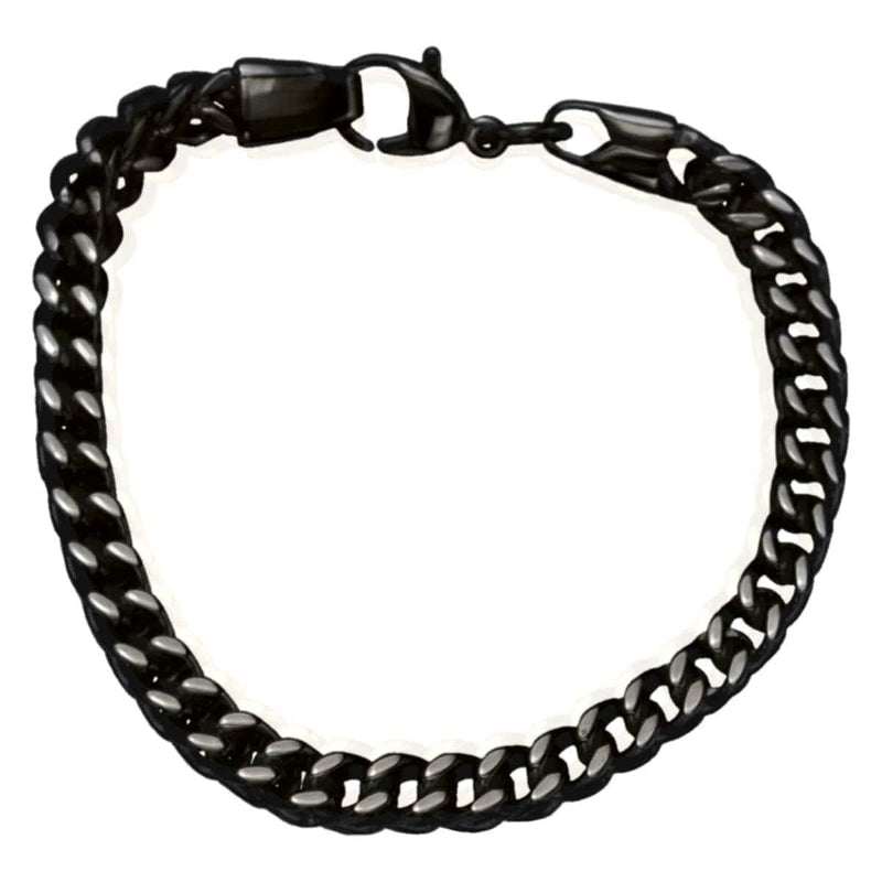 Stylish Black Stainless Steel Franco Chain Bracelet for Men & Women