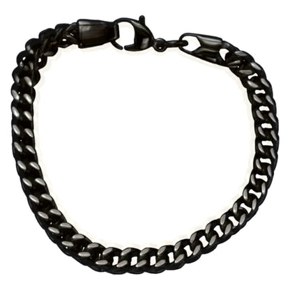 Stylish Black Stainless Steel Franco Chain Bracelet for Men & Women
