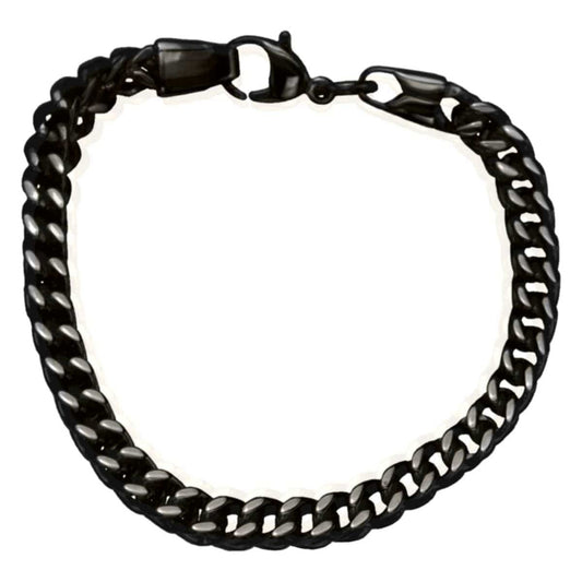 Stylish Black Stainless Steel Franco Chain Bracelet for Men & Women