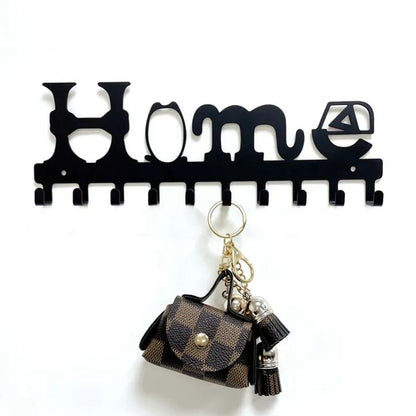 Metal Key Rack Holder Wall Mounted Key Holder 10 Hooks Hang Rack Cute Key Decorative with Screws Anchors for Coat Clothes